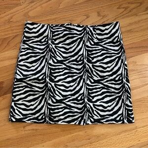 Vintage XOXO jeans stretch zebra print mini skirt